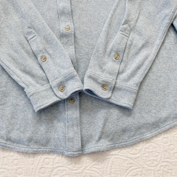 Faherty Women's All Time Shirt, Blue Heather Twill‎ - Picture 3 of 4